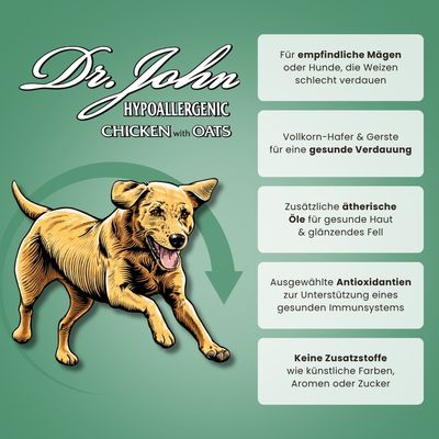 Dr John mit Huhn & Hafer für ausgewachsene Hunde