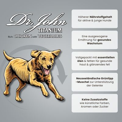 Dr John Titanium mit Huhn – Active & Junior