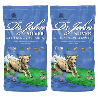 Croquettes chien senior & light – Dr John Silver Poulet 2x4kg