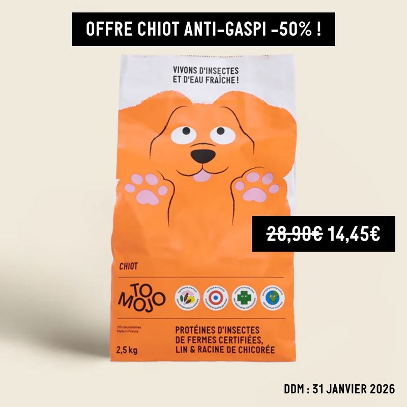 OFFRE Anti-gaspi - Croquettes aux insectes pour chiots - Tomojo
