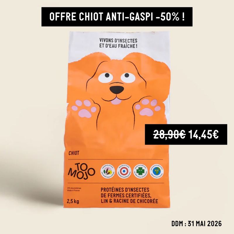 OFFRE Anti-gaspi - Croquettes aux insectes pour chiots - Tomojo