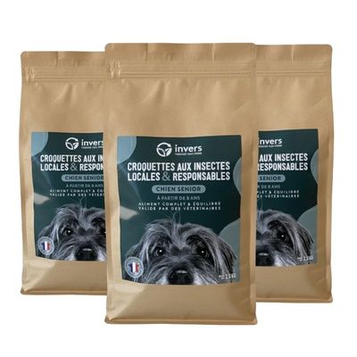 Croquettes aux insectes pour chien sénior (à partir de 8 ans) - Invers 7,5kg