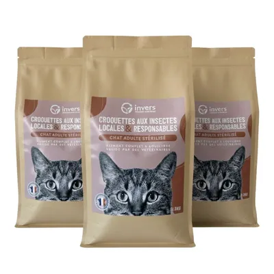 Croquettes aux insectes pour chat adulte stérilisé - Invers