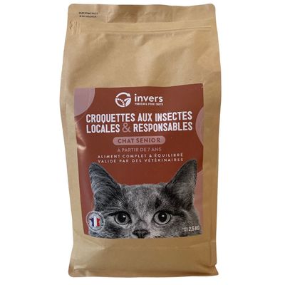 Croquettes aux insectes pour chat sénior - Invers 2,5kg