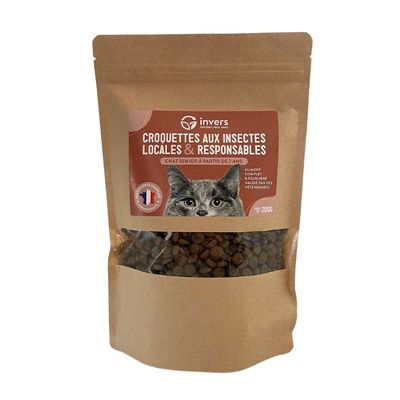 Croquettes aux insectes pour chat sénior - Invers Échantillon 200g