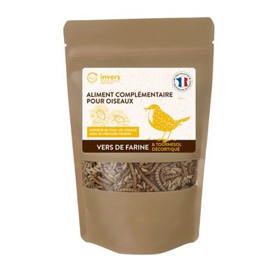 Mélange de vers de farine et de tournesol décortiqué pour oiseaux - Invers