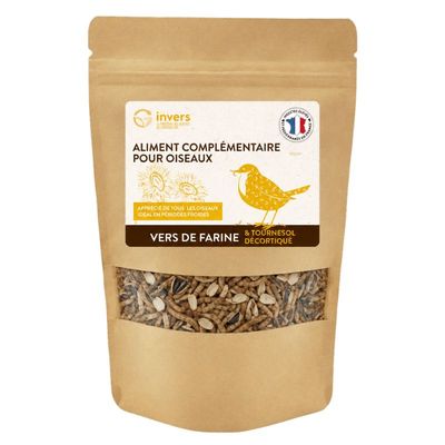 Mélange de vers de farine et de tournesol décortiqué pour oiseaux - Invers
