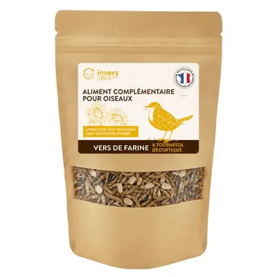 Mélange de vers de farine et de tournesol décortiqué pour oiseaux - Invers Mélange de vers de farine et de tournesol décortiqué pour oiseaux - Invers