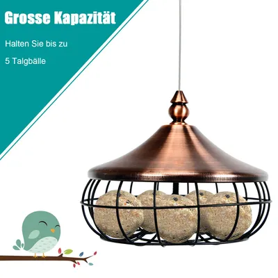 Giantex Vogelhäuschen Aus Eisen Zum Aufhängen, Halterung Für Fettkugeln