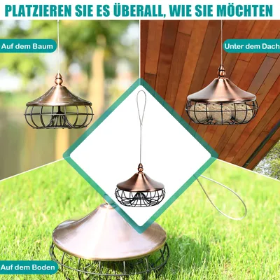 Giantex Vogelhäuschen Aus Eisen Zum Aufhängen, Halterung Für Fettkugeln
