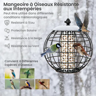 Giantex Mangeoire à Oiseaux à Suspendre 3 KG Résistante aux Intempéries