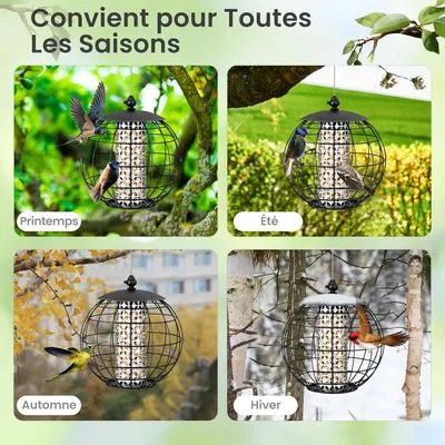 Giantex Mangeoire à Oiseaux à Suspendre 3 KG Résistante aux Intempéries