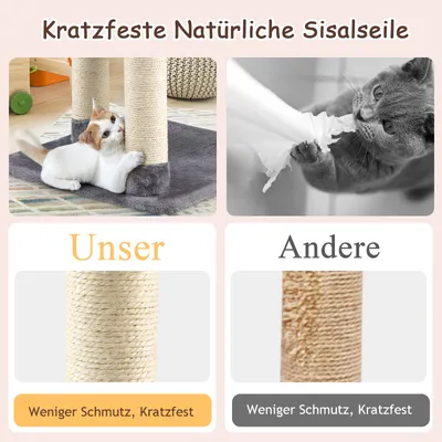 GIANTEX Multifunktionaler Kratzbaum 64Cm Mit Plattform Hängematte Bis 10Kg GIANTEX Multifunktionaler Kratzbaum 64Cm Mit Plattform Hängematte Bis 10Kg