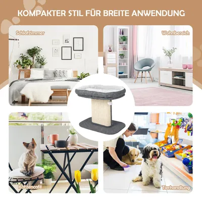 GIANTEX Kratzbaum 50 cm Mit Stangen, Gemütlichem Nest Und Hängender Kugel