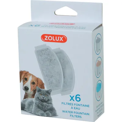 6 Filtres de rechange pour la fontaine Zolux 2 litres et Calypso