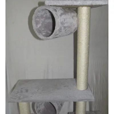 animallparadise - Arbre a chat Amédéo, couleur gris clair,  hauteur 140 cm,
