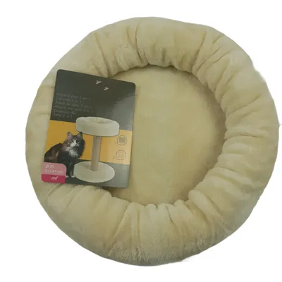 Arbre à chat 2 en 1, ø 35 cm x hauteur 45 cm, couleur beige, pour chats et