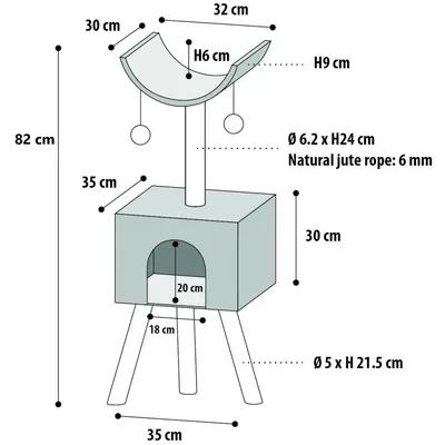 FLAMINGO Arbre à gratter pour chat Scandi  43,5x40x54,5 cm 560554