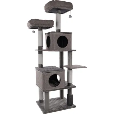 Flamingo - Arbre à chat Aurora Gris 80 x 70 x H 171 cm pour chat Flamingo - Arbre à chat Aurora Gris 80 x 70 x H 171 cm pour chat