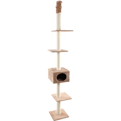 Flamingo - Arbre à chat beige du sol au plafond 2,48 à 2,63 mètre