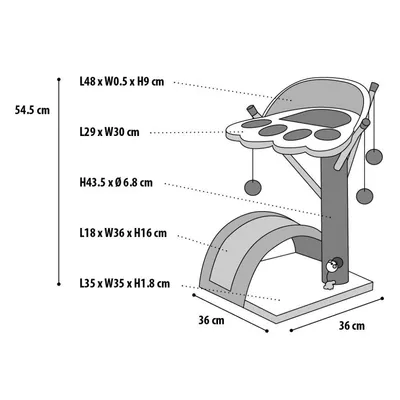 Flamingo - Arbre a chat viva 3, taille 36 x 36 cm hauteur 54 cm, couleur be