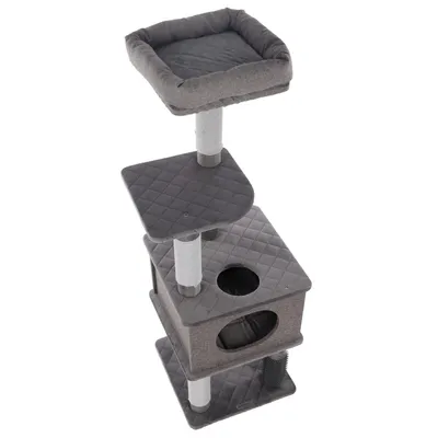 Flamingo - Arbre à chat Teor Gris 55 x 58 x H 142 cm pour chat