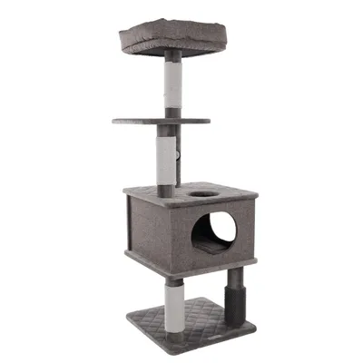 Flamingo - Arbre à chat Teor Gris 55 x 58 x H 142 cm pour chat Flamingo - Arbre à chat Teor Gris 55 x 58 x H 142 cm pour chat