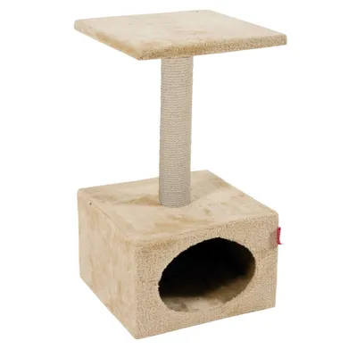Arbre à chat 30 x 30 cm x hauteur 50 cm beige  pour chats et chatons.