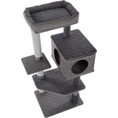 Arbre à chat Fulgur Gris 76 x 58 x H 125 pour chat