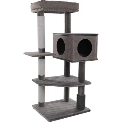 Arbre à chat Fulgur Gris 76 x 58 x H 125 pour chat