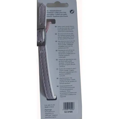 Collier 30 cm x 11 mm, rose clair avec strass et clochette pour chat