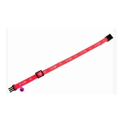 Collier pour chat réglable 20 à 35 cm rose motif poisson avec clochette – s