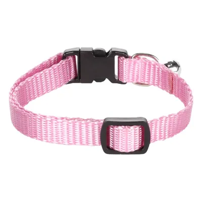 Collier réglable de 19 à 30 cm rose avec clochette pour chat