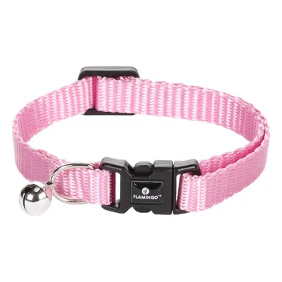 Collier pour chat réglable 19 à 30 cm rose avec clochette – fermeture de sé