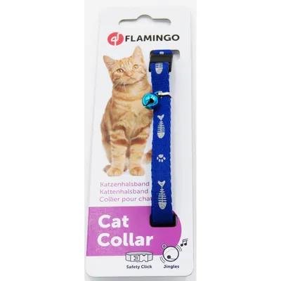 Collier réglable de 20 à 35 cm   motif poisson  + clochette pour chat