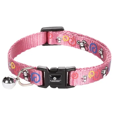 animallparadise - Collier réglable de 20 à 35 cm rose avec motif souris pou