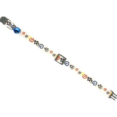 Collier réglable de 20 à 35 cm blanc avec motif souris pour chat