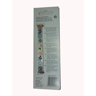 Collier réglable de 20 à 35 cm blanc avec motif souris pour chat