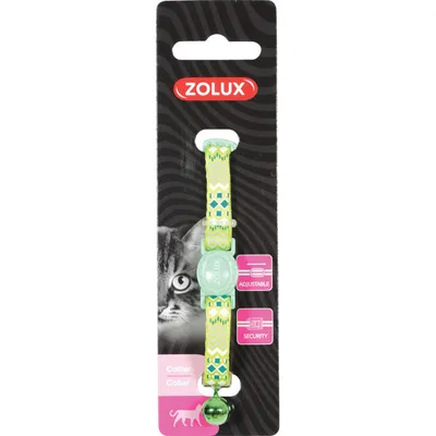 zolux - Collier ETHNIC nylon réglable de 17 à 30 cm vert pour chat