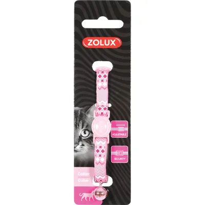 Collier ETHNIC nylon réglable de 17 à 30 cm rose  pour chat