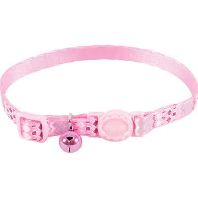 Collier ETHNIC nylon réglable de 17 à 30 cm rose  pour chat
