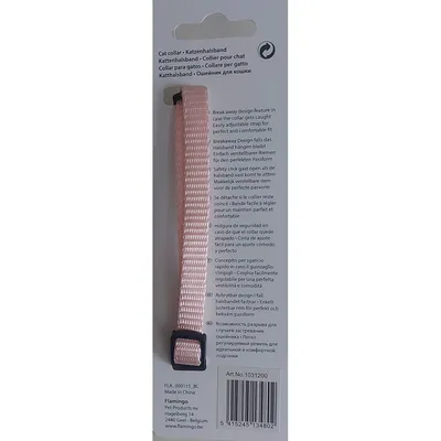 Collier réglable de 19 à 30 cm rose clair avec clochette pour chat