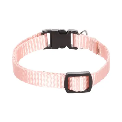 Collier réglable de 19 à 30 cm rose clair avec clochette pour chat