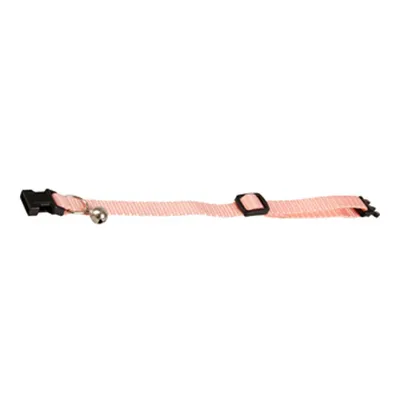 Collier réglable de 19 à 30 cm rose clair avec clochette pour chat