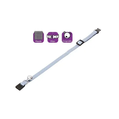 Collier réglable de 19 à 30 cm  clair avec clochette. pour chat