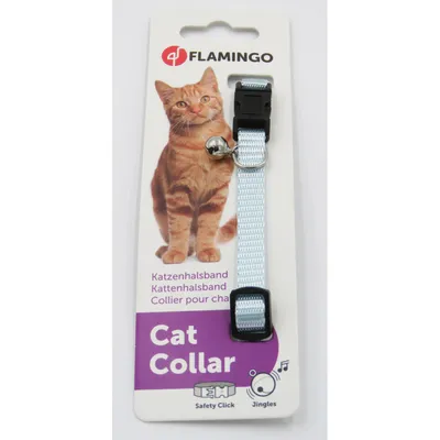 Collier réglable de 19 à 30 cm  clair avec clochette. pour chat