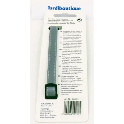 Collier réfléchissant gris avec clochette pour chat réglable 19 à 30 cm – F