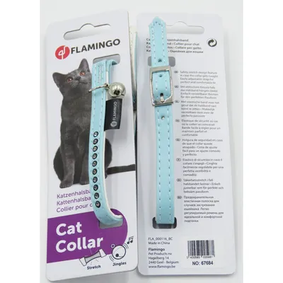 Collier 30 cm x 11 mm  clair avec strass et clochette pour chat