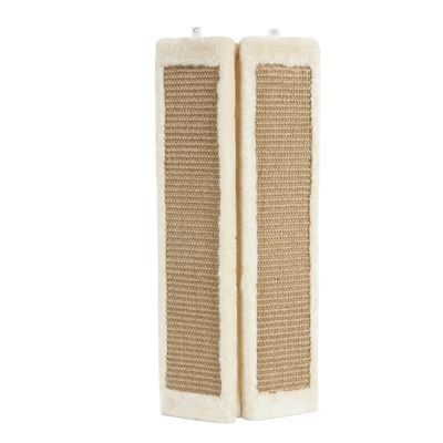 Griffoir d'angle beige 24 x 56 cm, pour chat