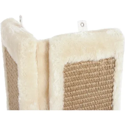 Griffoir d'angle beige 24 x 56 cm, pour chat
